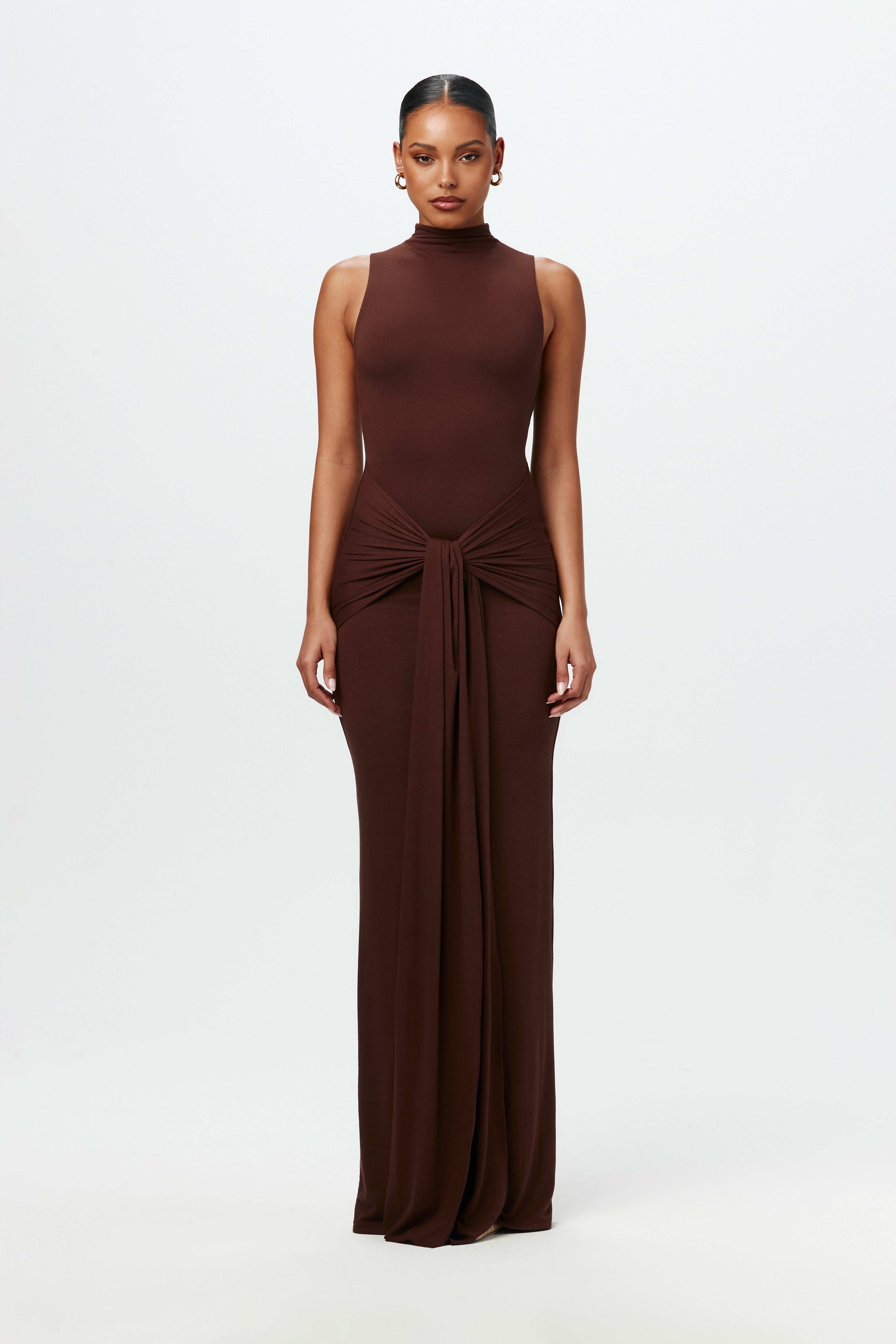 NW Sleeveless Draped Tie Dress