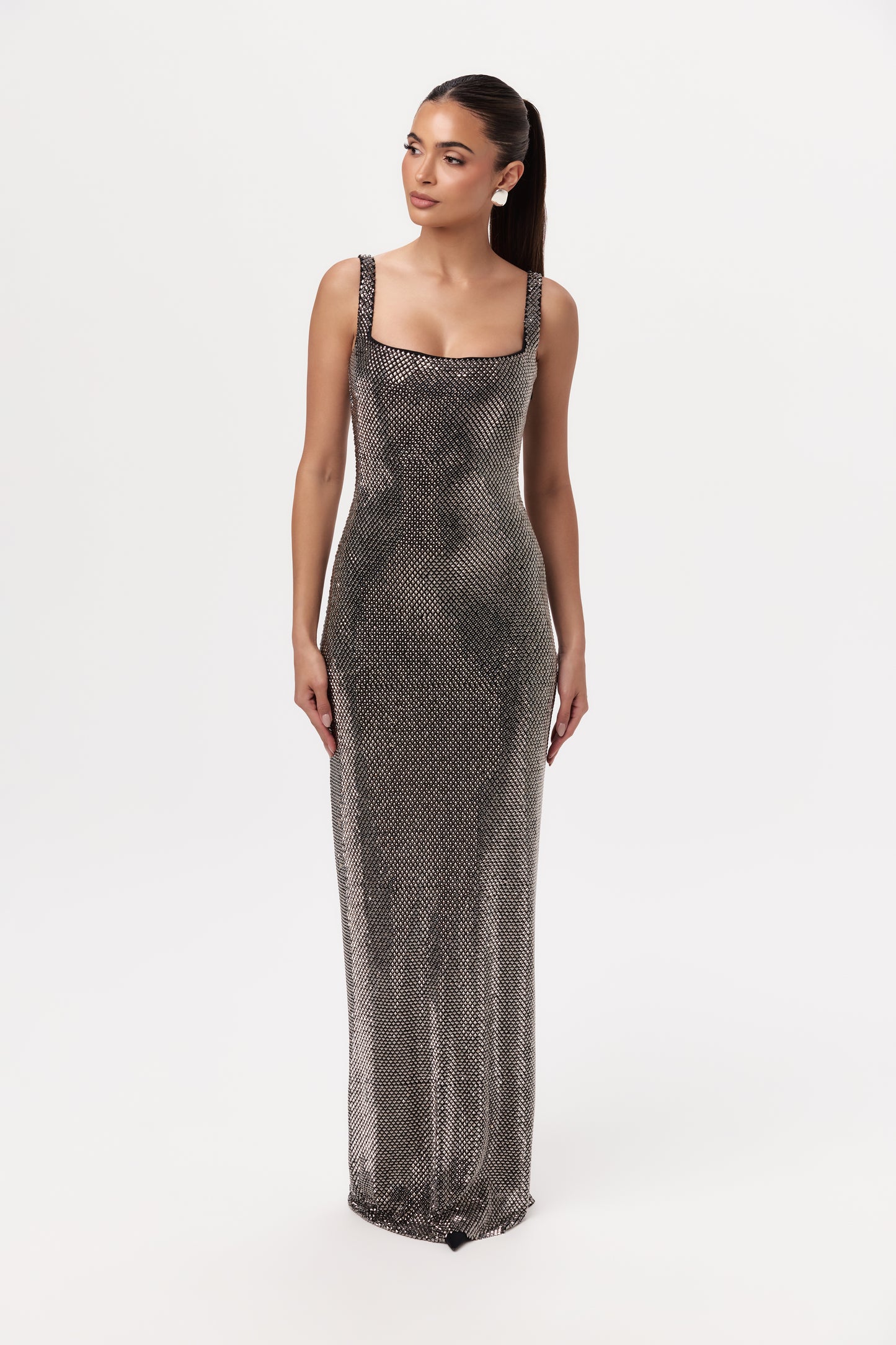 Rhinestone Tank Column Gown