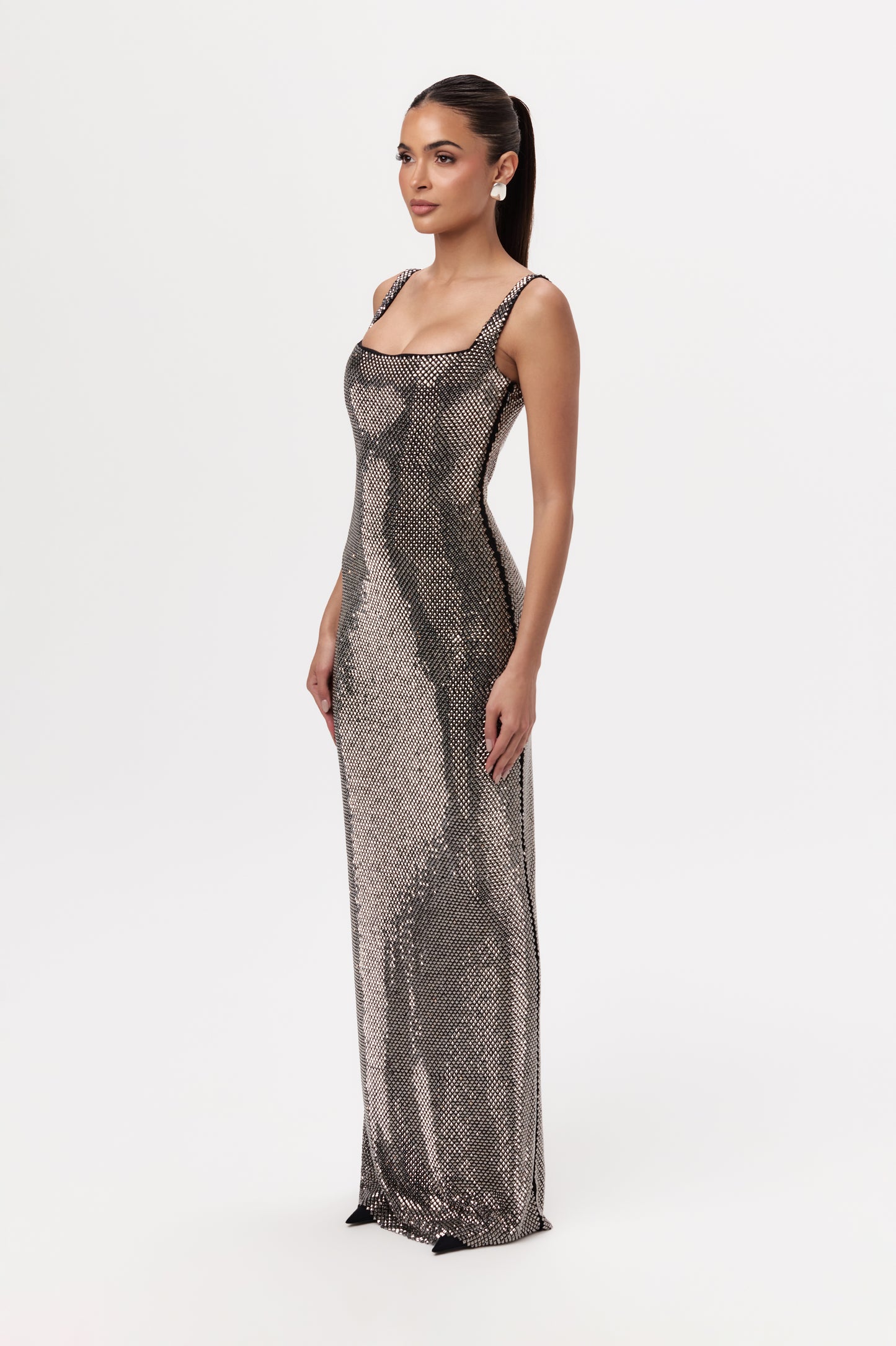 Rhinestone Tank Column Gown