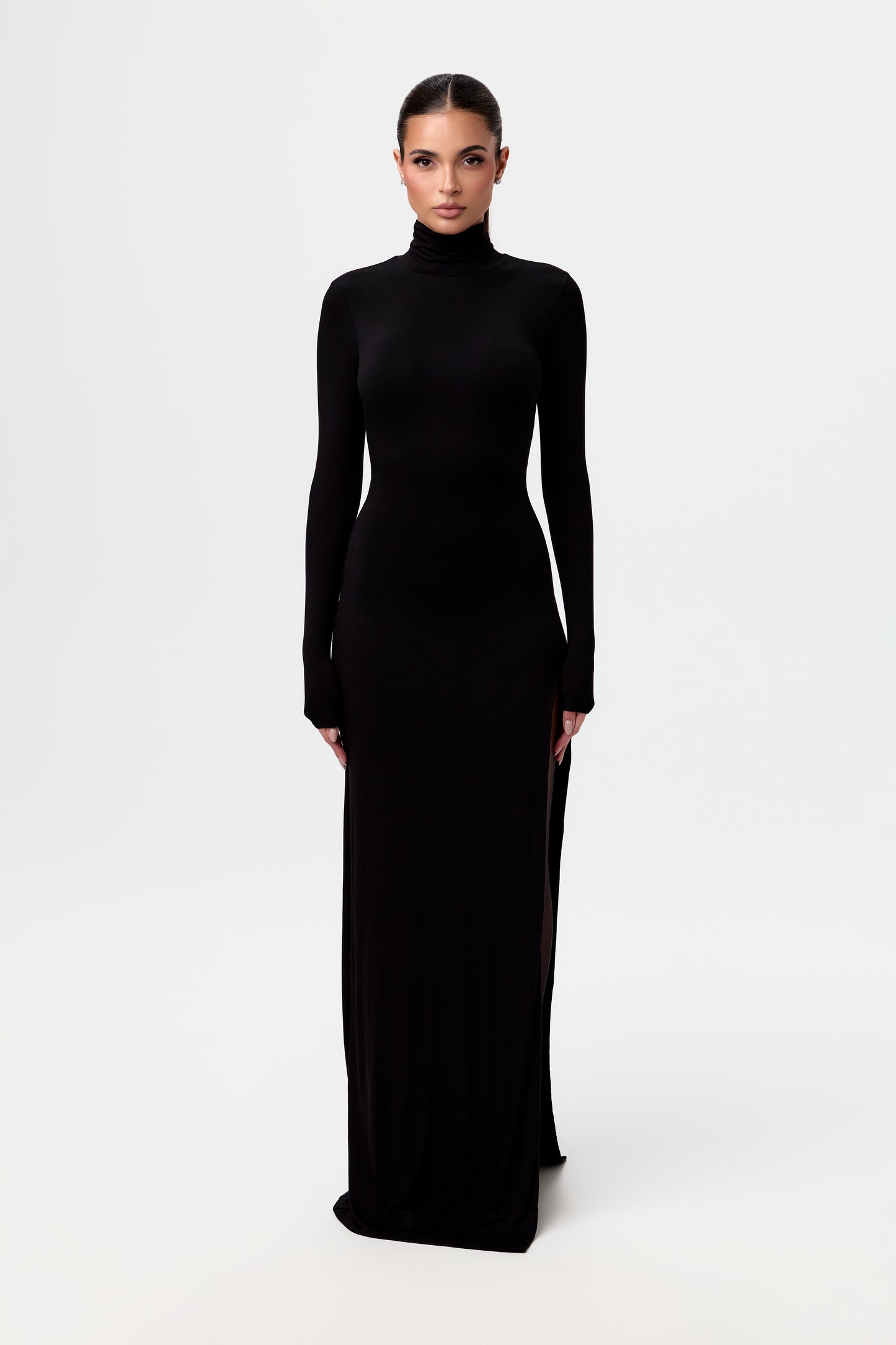 Smooth Turtleneck Maxi Dress