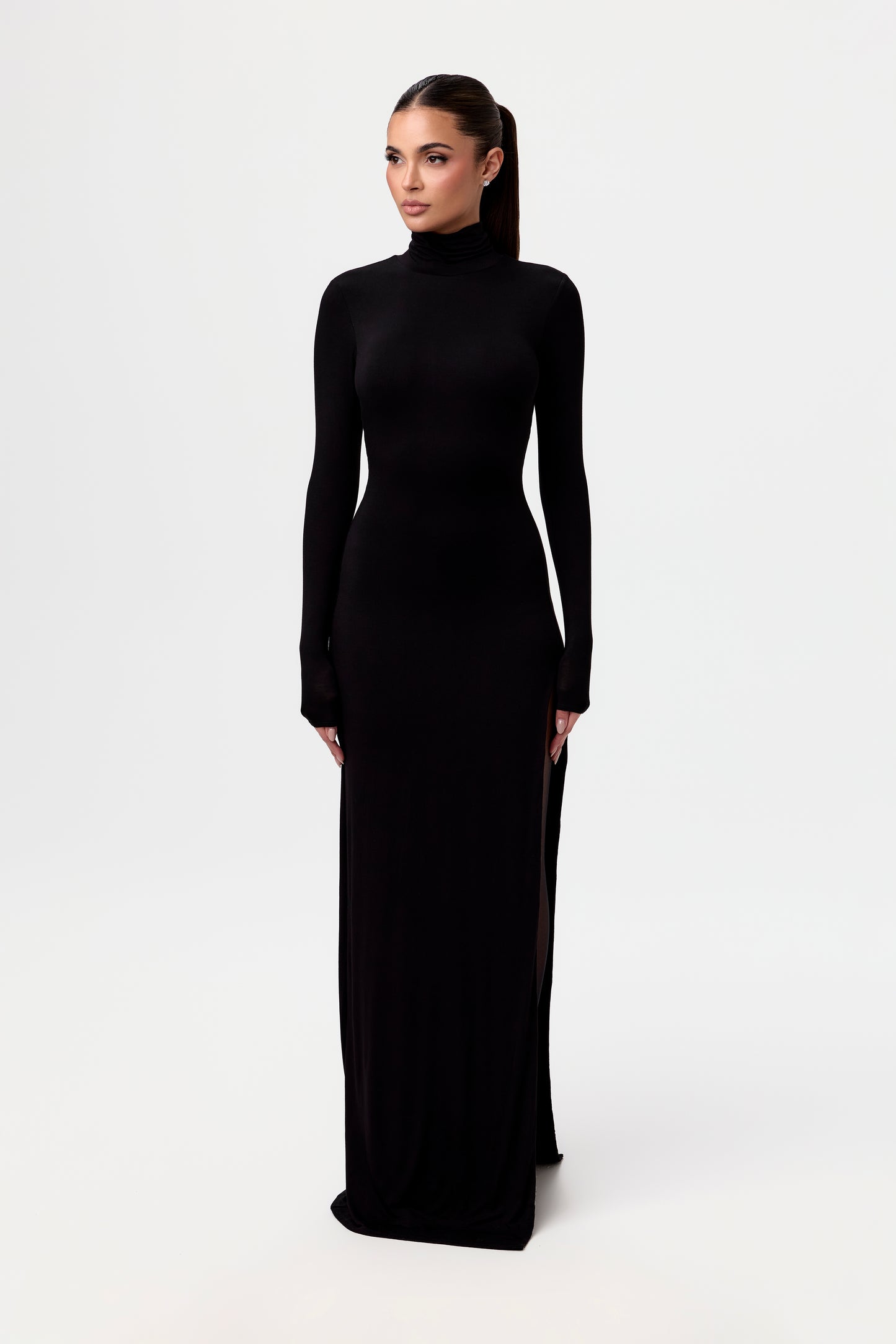 Smooth Turtleneck Maxi Dress