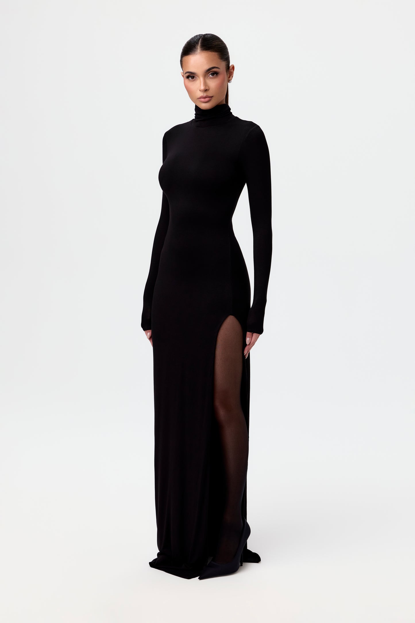 Smooth Turtleneck Maxi Dress