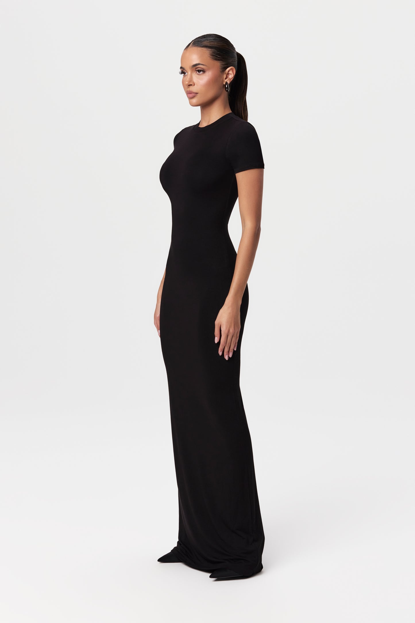 Smooth Short Sleeve Maxi Dress