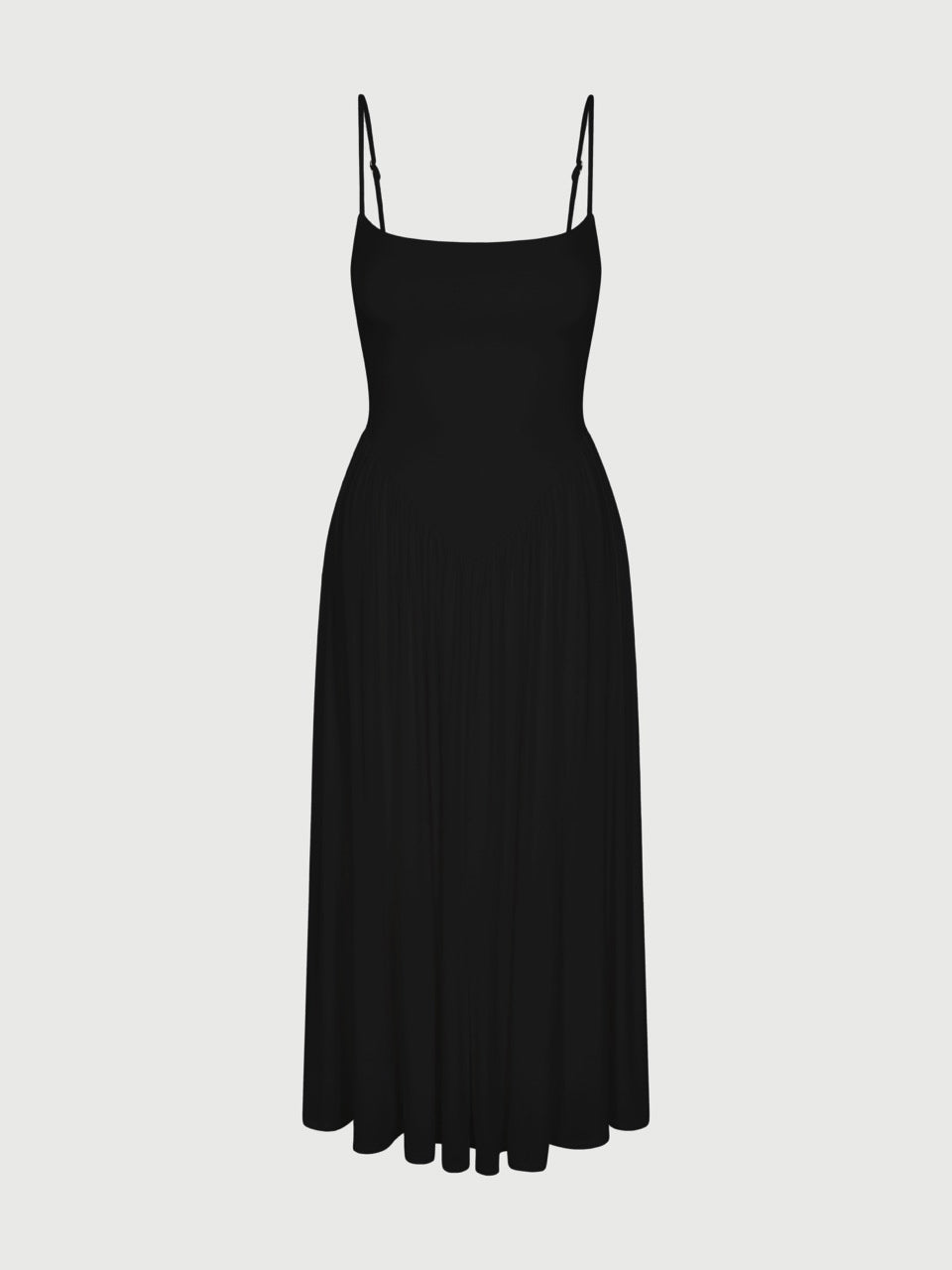 Smooth Shirred Tank Midi Dress