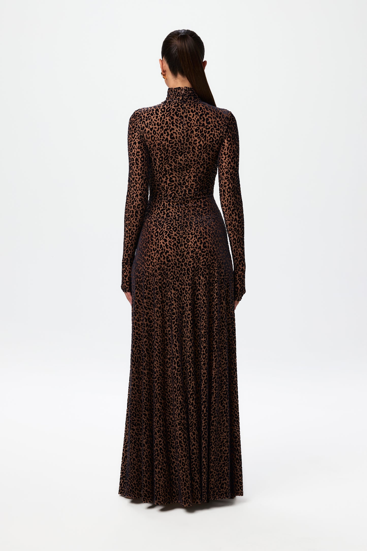 Velvet Burnout Animal Print Maxi Dress