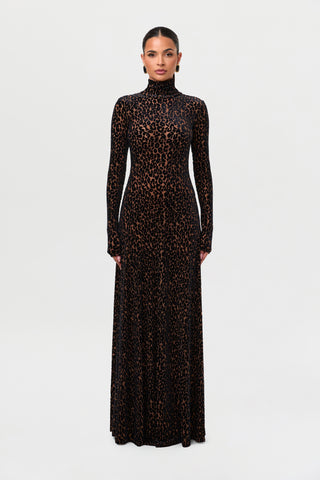 Burnout Leopard Print Maxi Dress