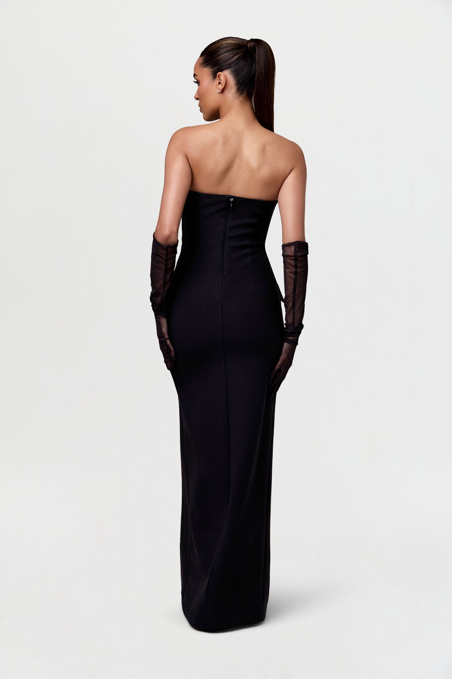 Strapless High Slit Gown