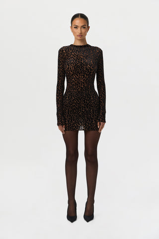 Burnout Print Mini Dress