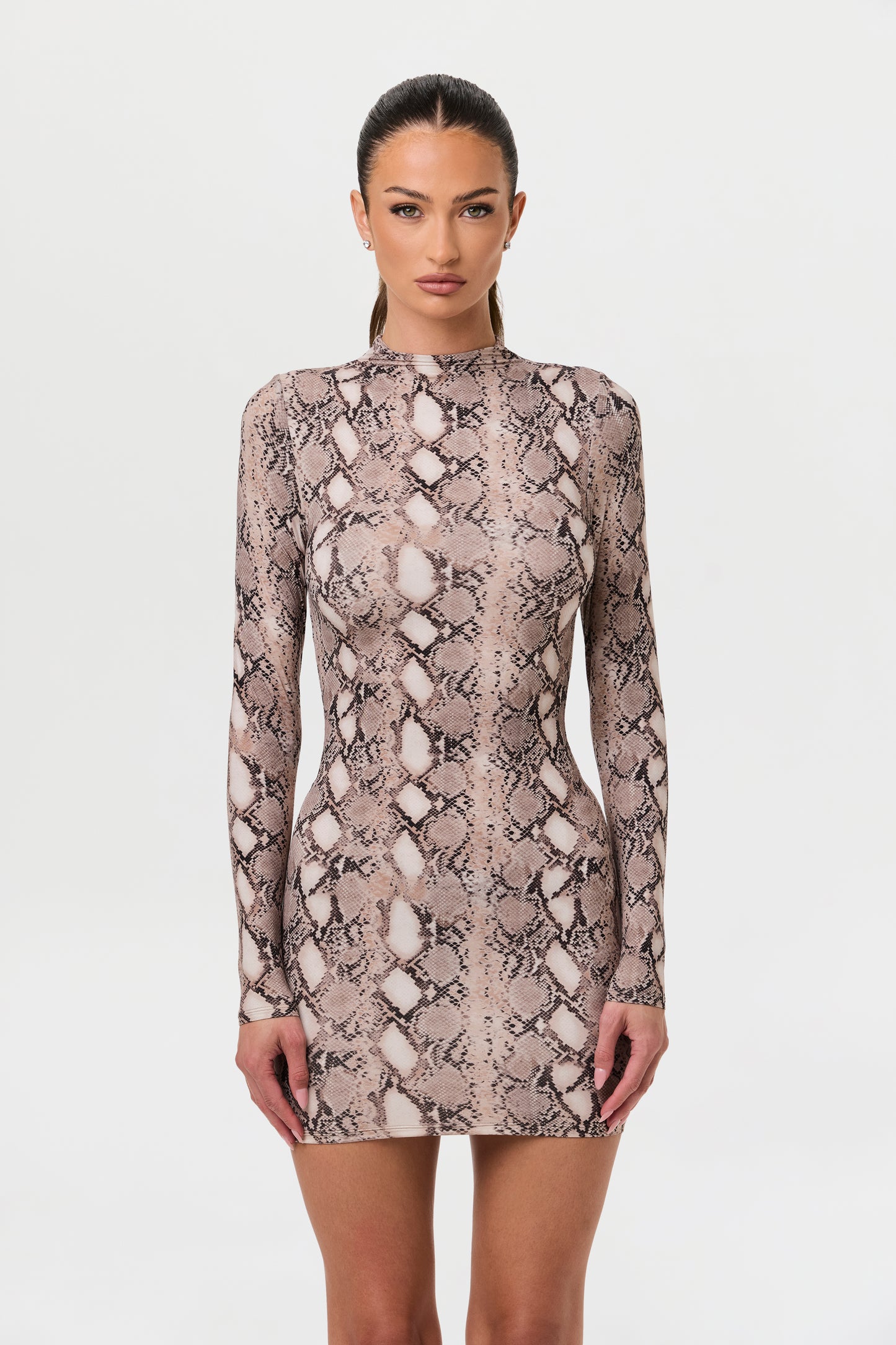 Naked Animal Print Mini Dress