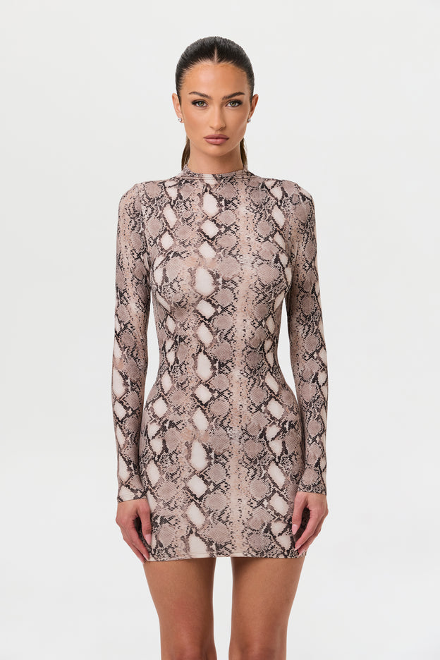 Naked Animal Print Mini Dress