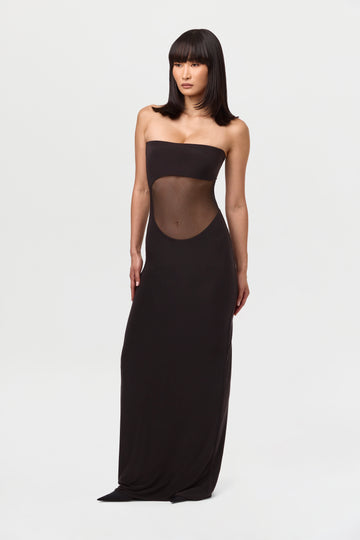 Hourglass Mesh Tube Maxi Dress