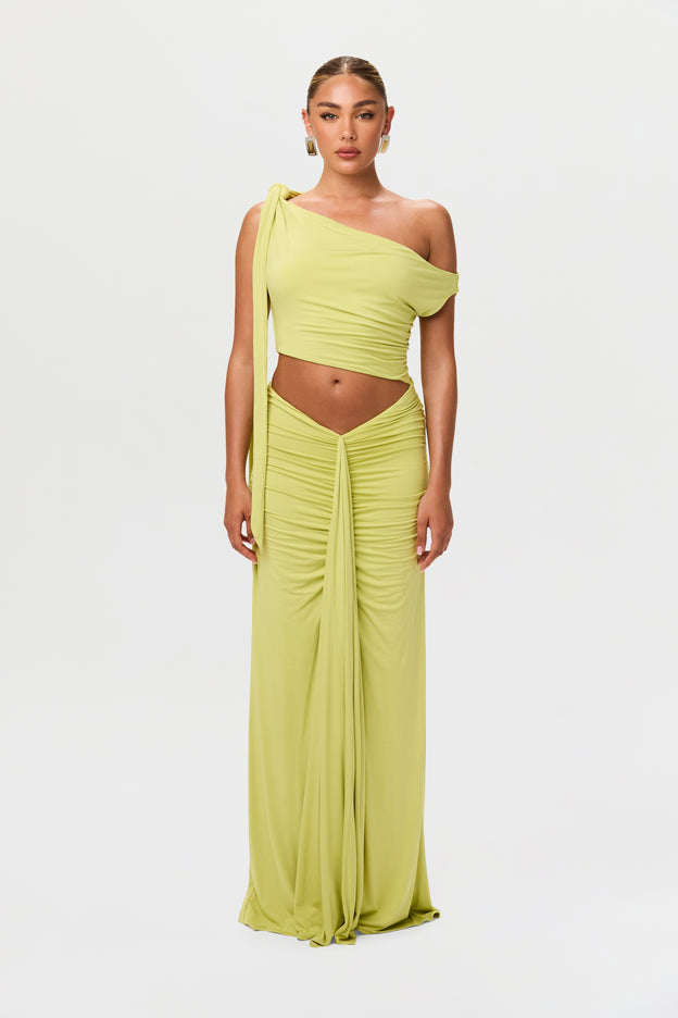 Smooth Off-Shoulder Asymmetric Dress