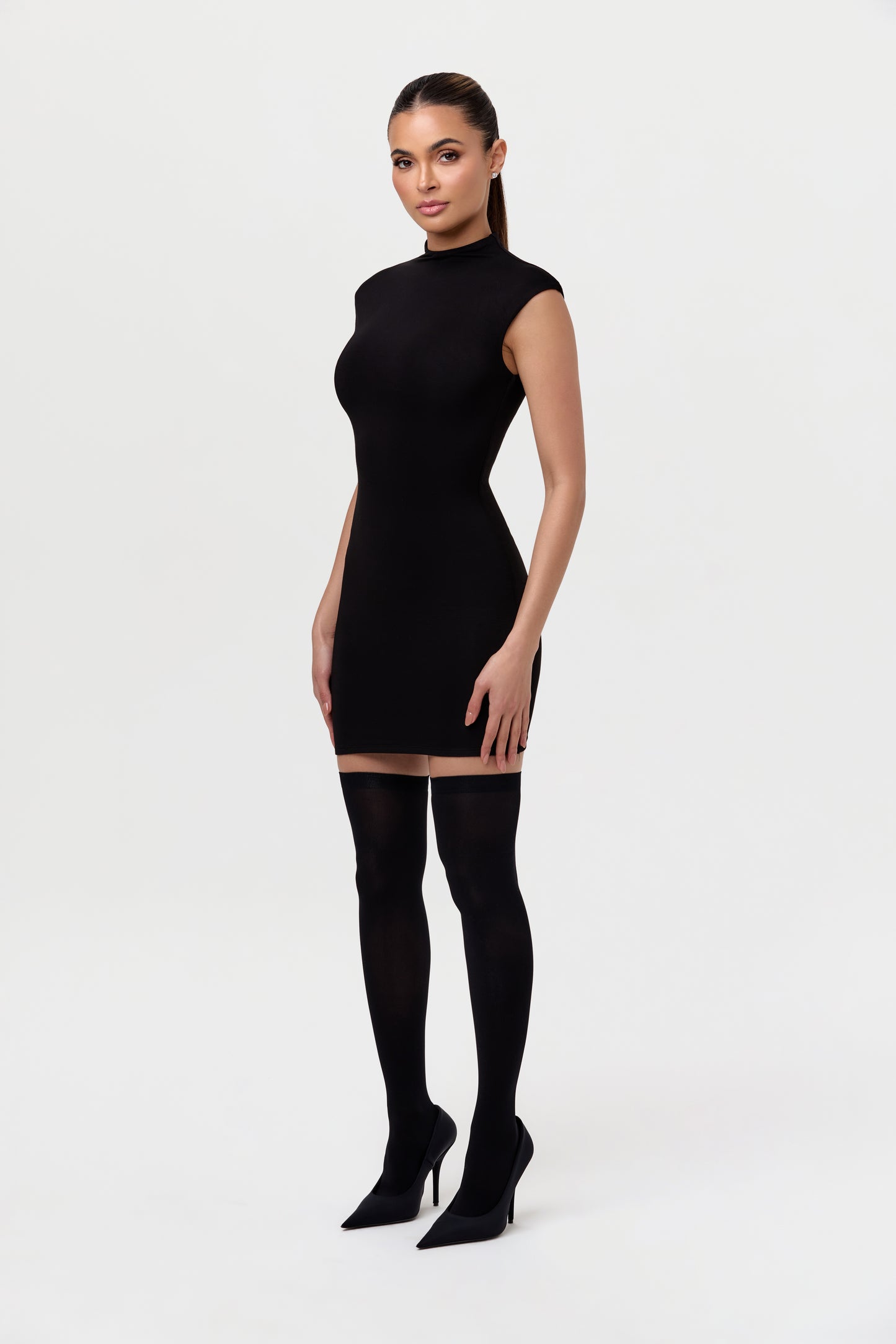 Smooth Cap Sleeve Mini Dress