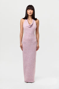 Bouclé Knit Off-Shoulder Maxi Dress