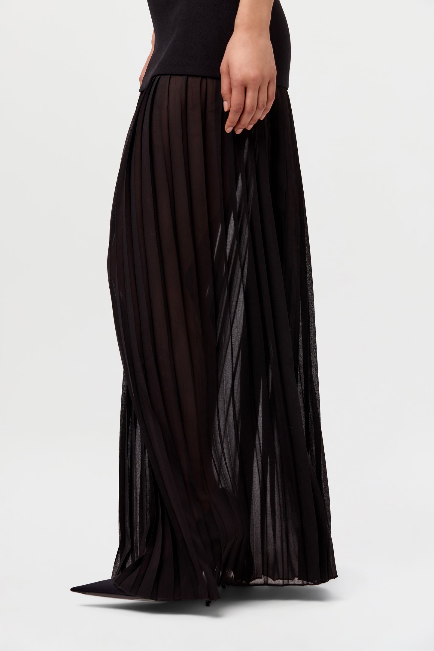 Pleated Sleeveless Maxi Dress