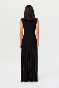 Pleated Sleeveless Maxi Dress