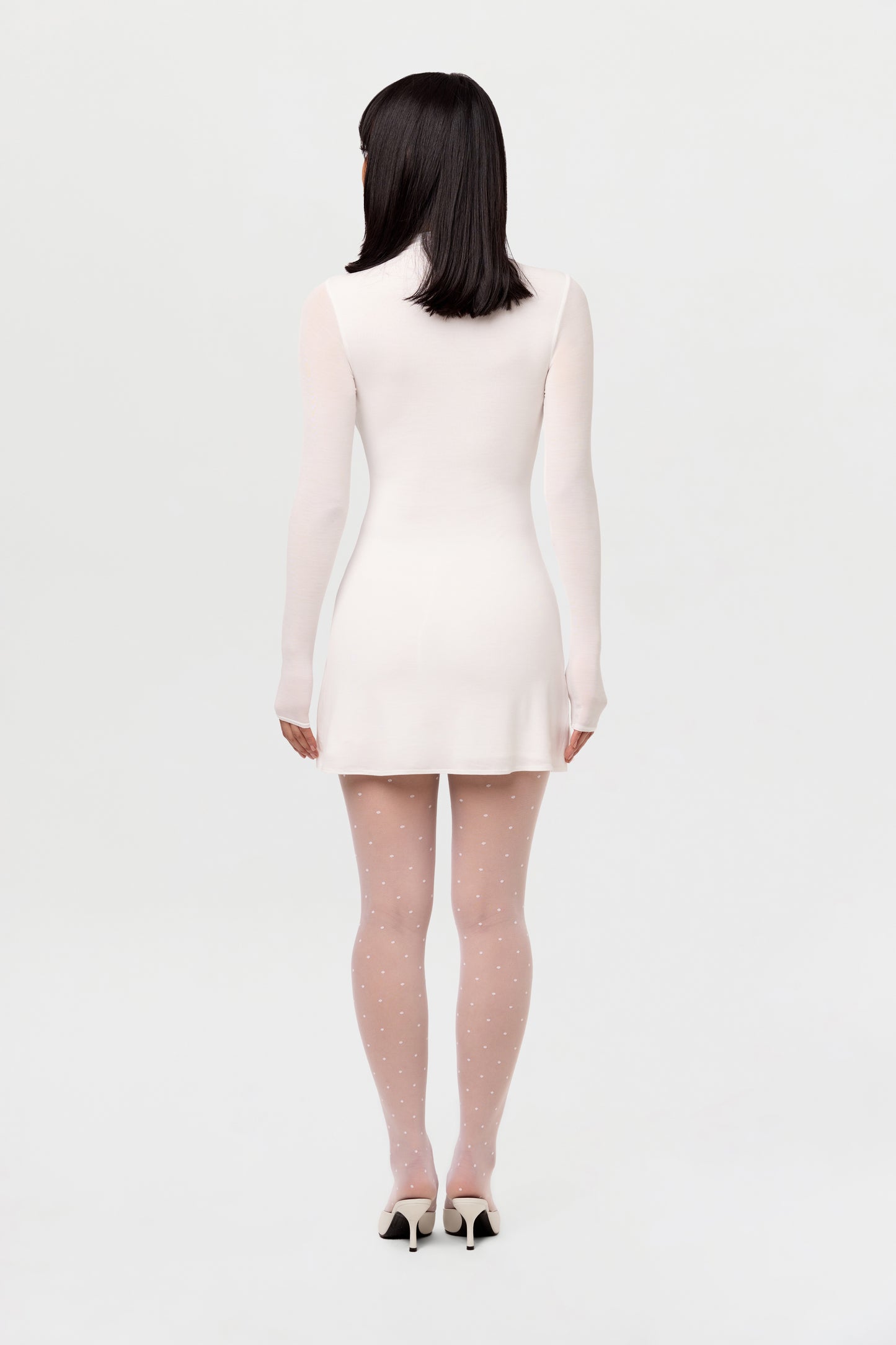 Modal Mock Neck A-Line Mini Dress