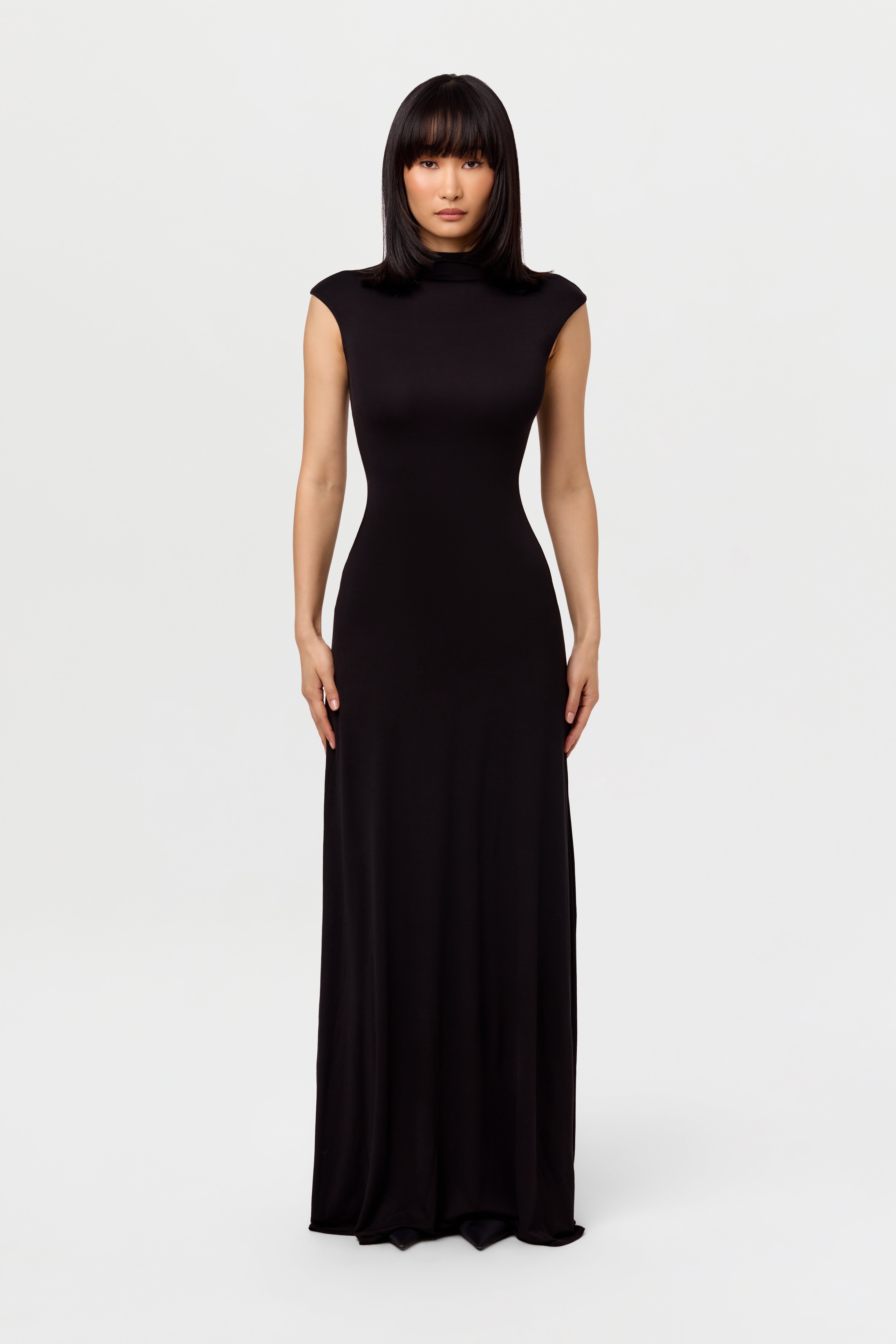 Modal Cap Sleeve A-Line Maxi Dress