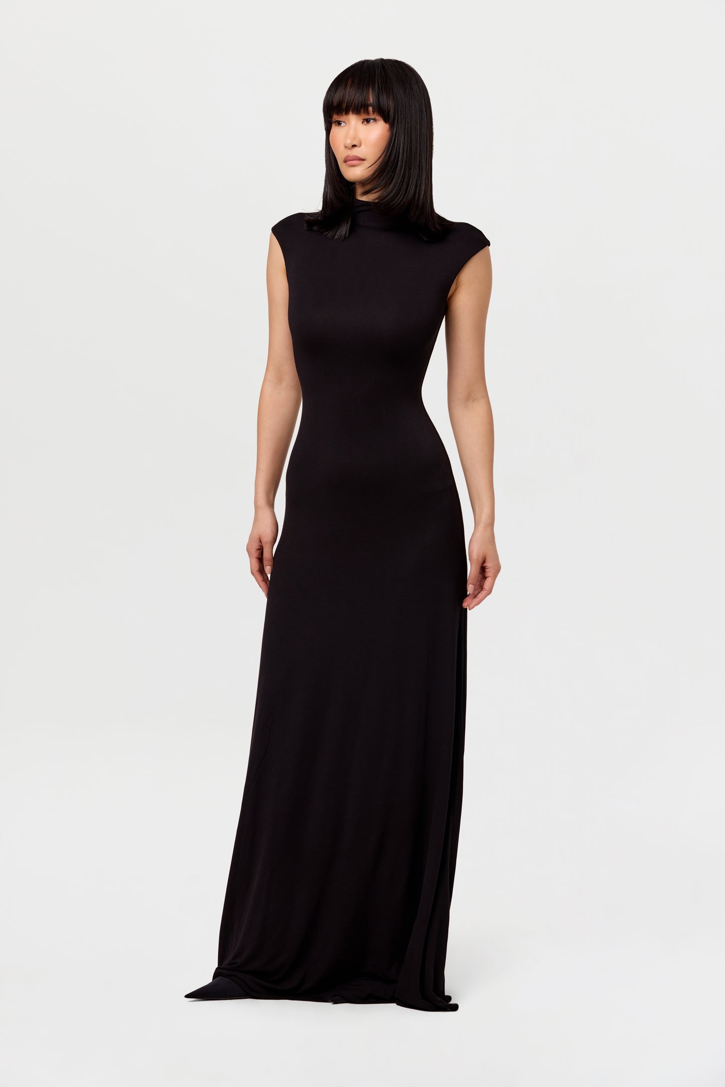 Modal Cap Sleeve A-Line Maxi Dress