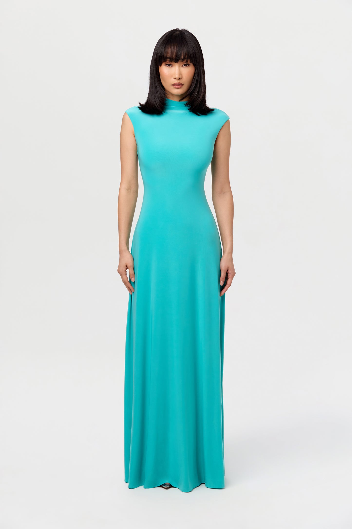 Hourglass Cap Sleeve Maxi Dress