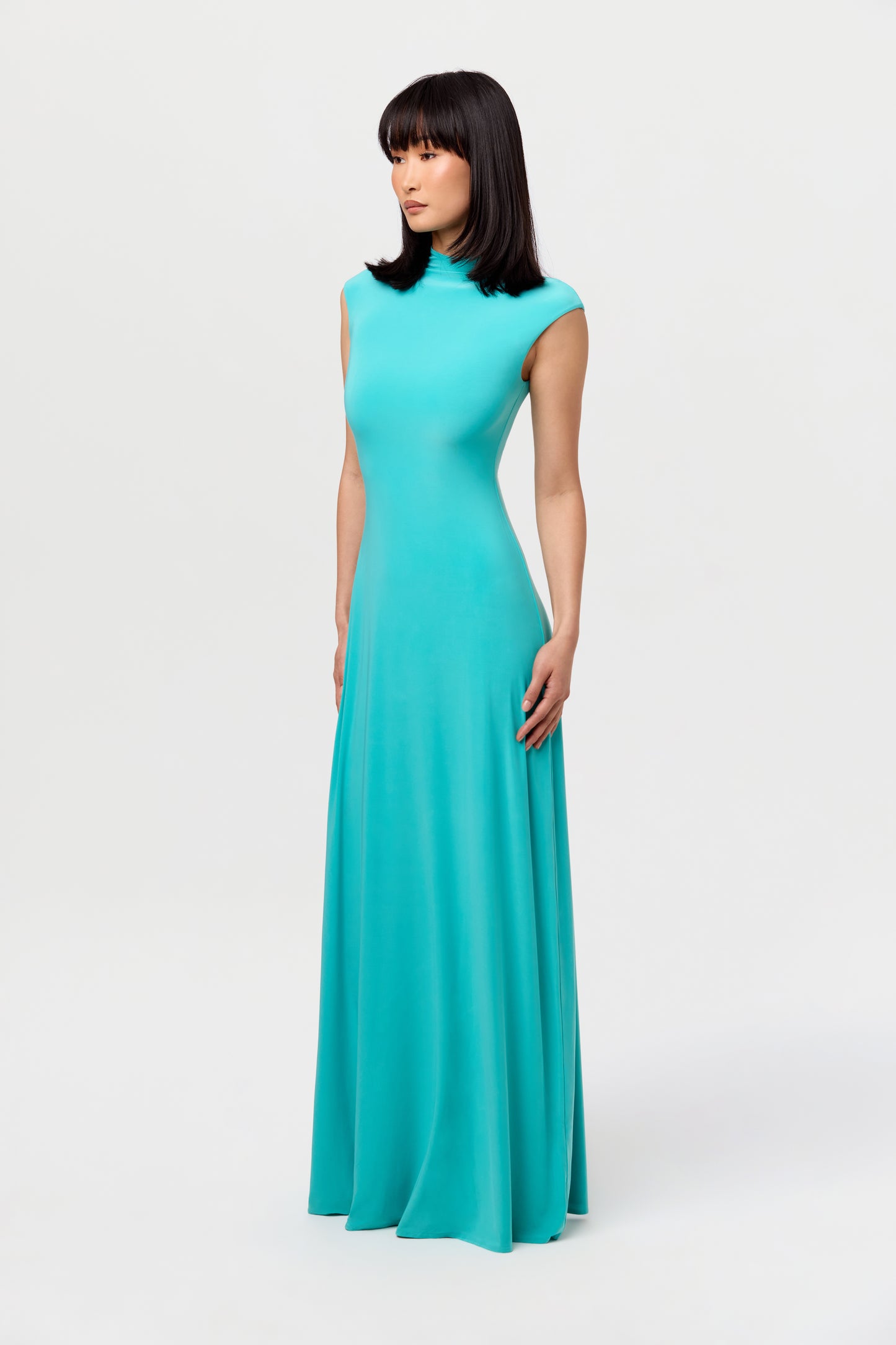 Hourglass Cap Sleeve Maxi Dress