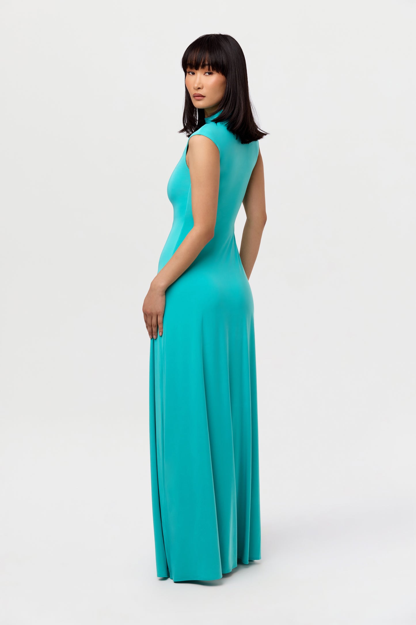 Hourglass Cap Sleeve Maxi Dress