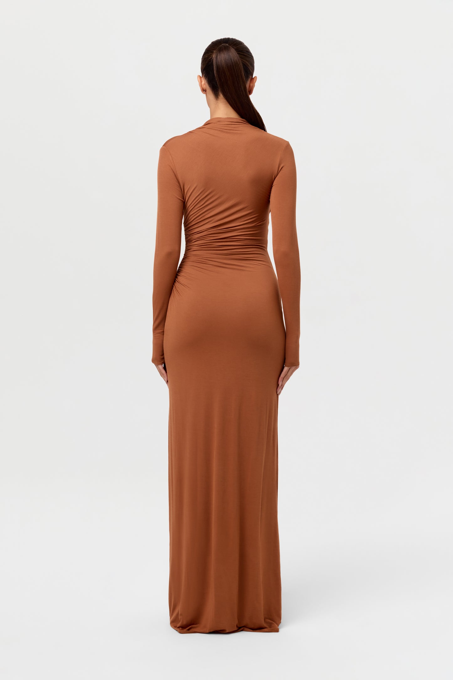 Modal Overlay Ruched Maxi Dress