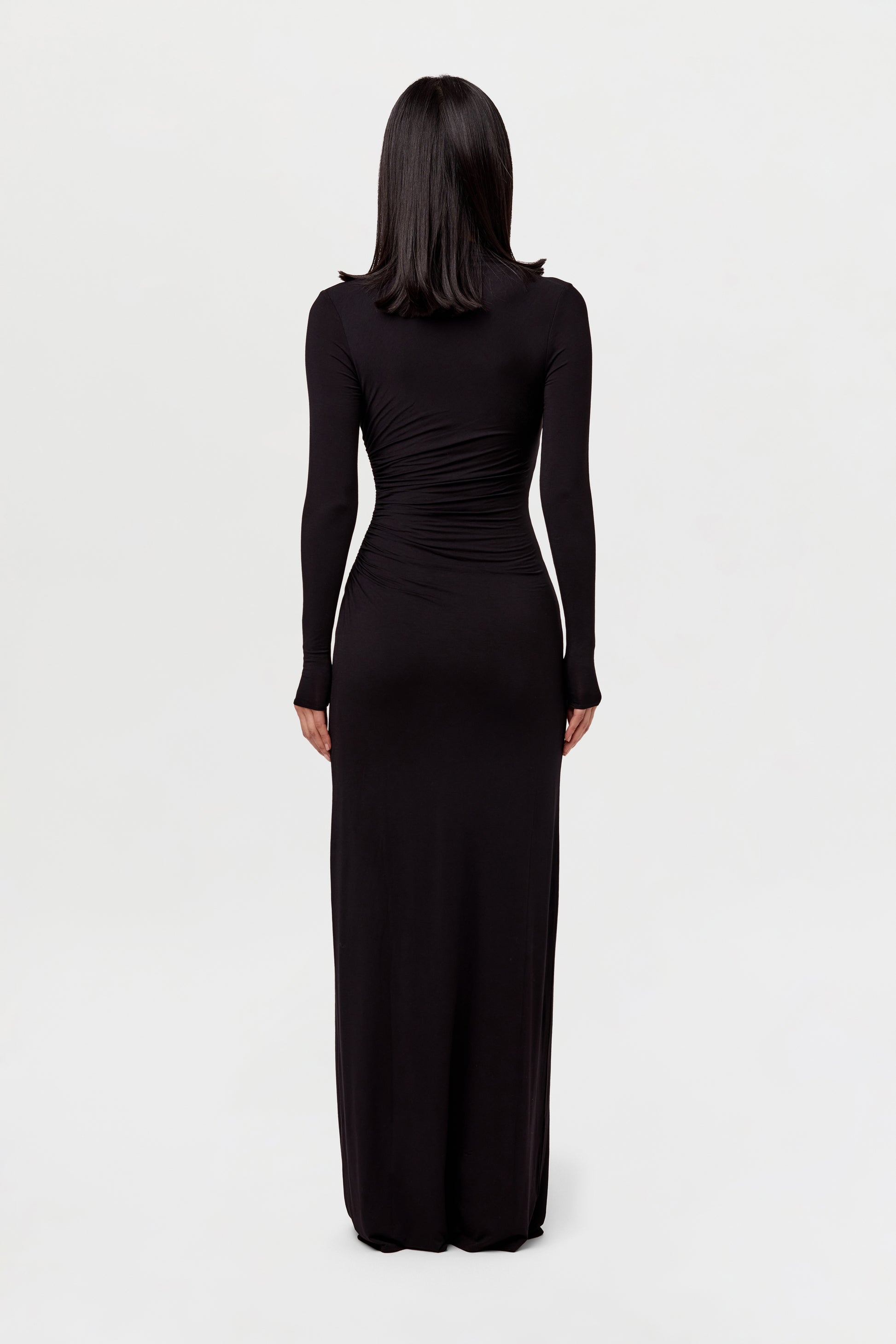 Modal Overlay Ruched Maxi Dress Naked Wardrobe Modal Overlay Ruched Maxi Dress Naked Wardrobe