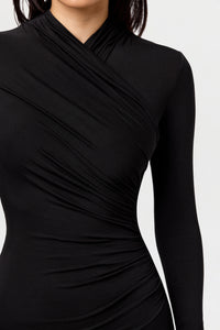 Modal Overlay Ruched Maxi Dress