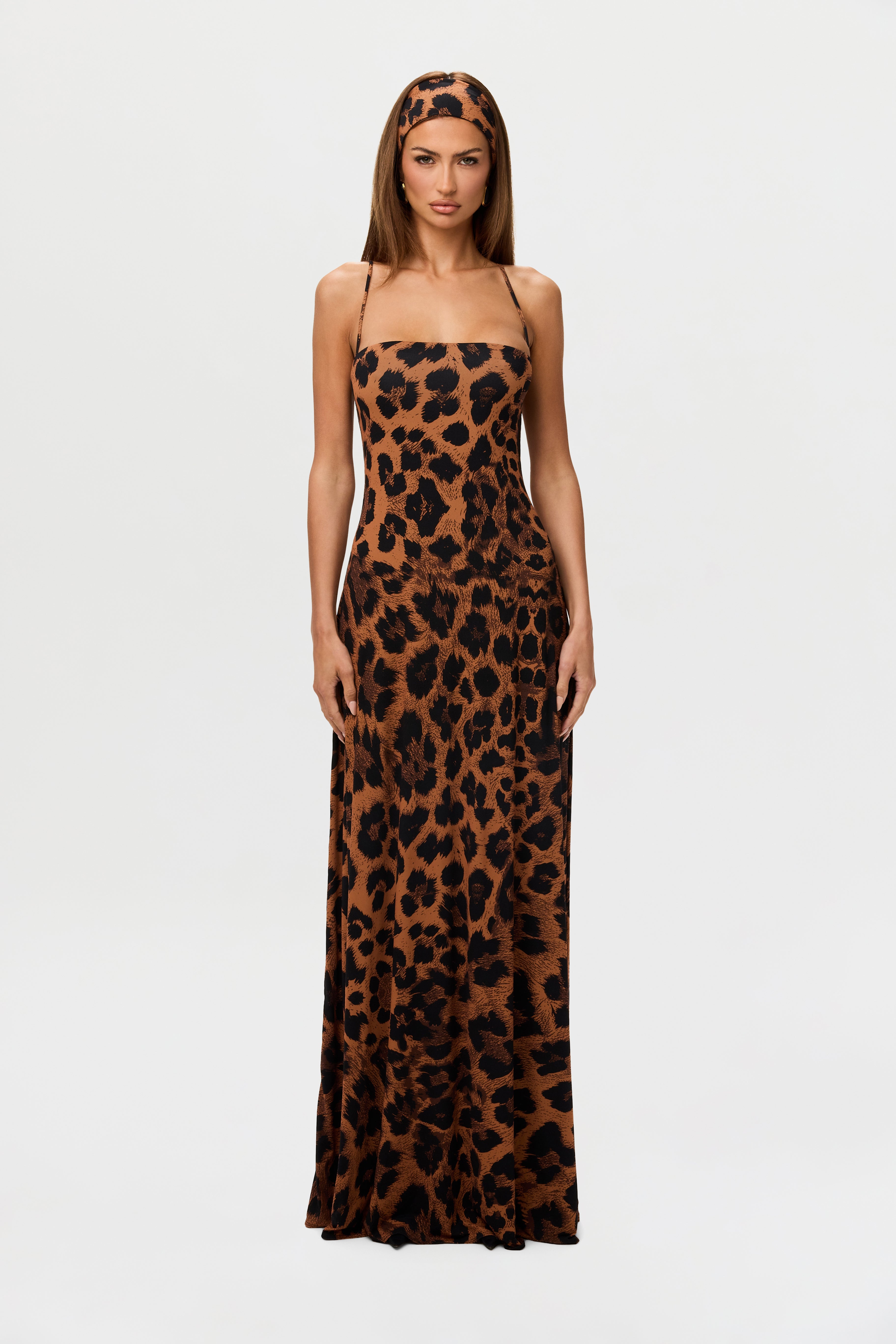 Naked Print A-Line Maxi Dress