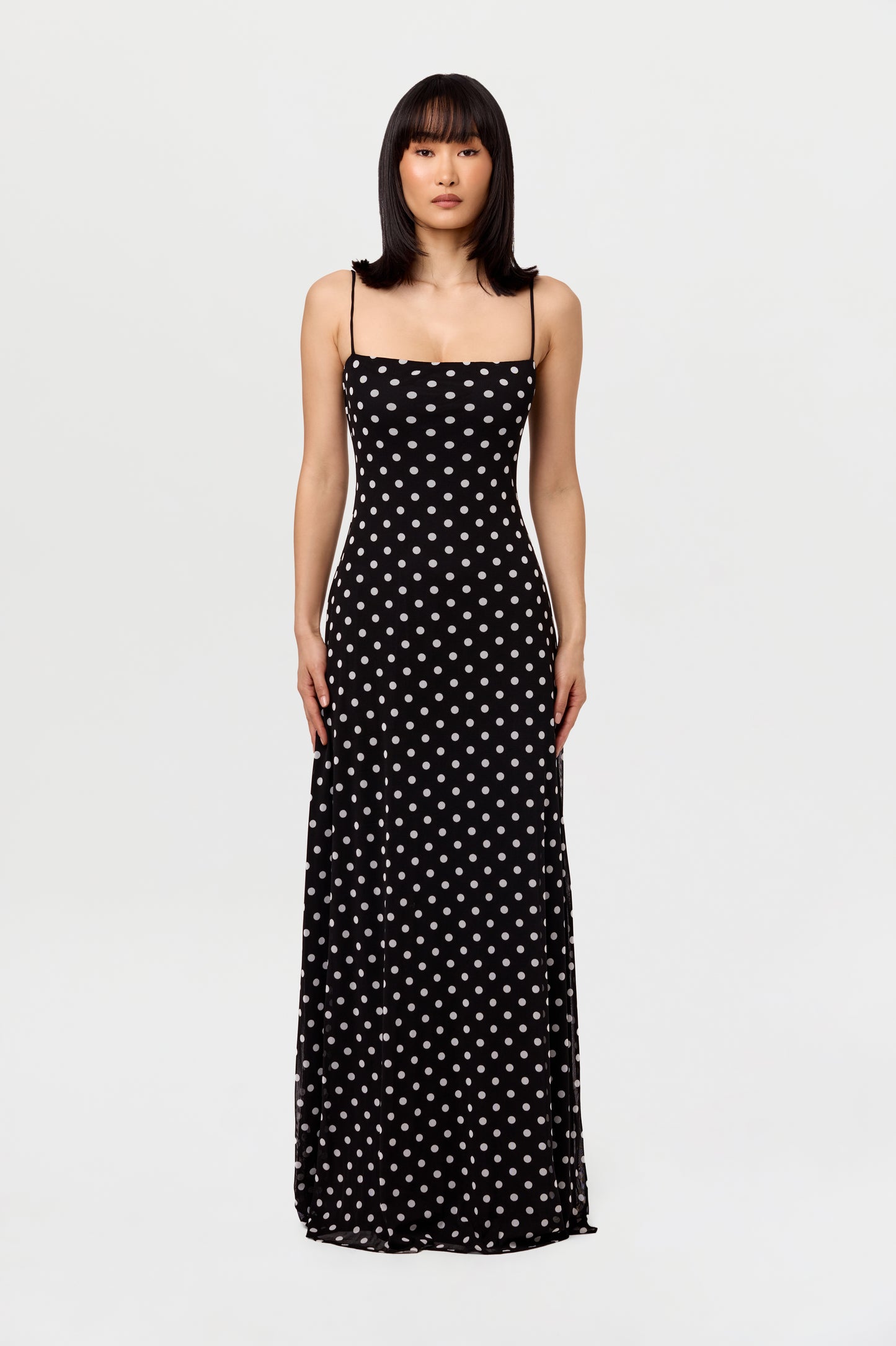 Polka Dot A-Line Maxi Dress