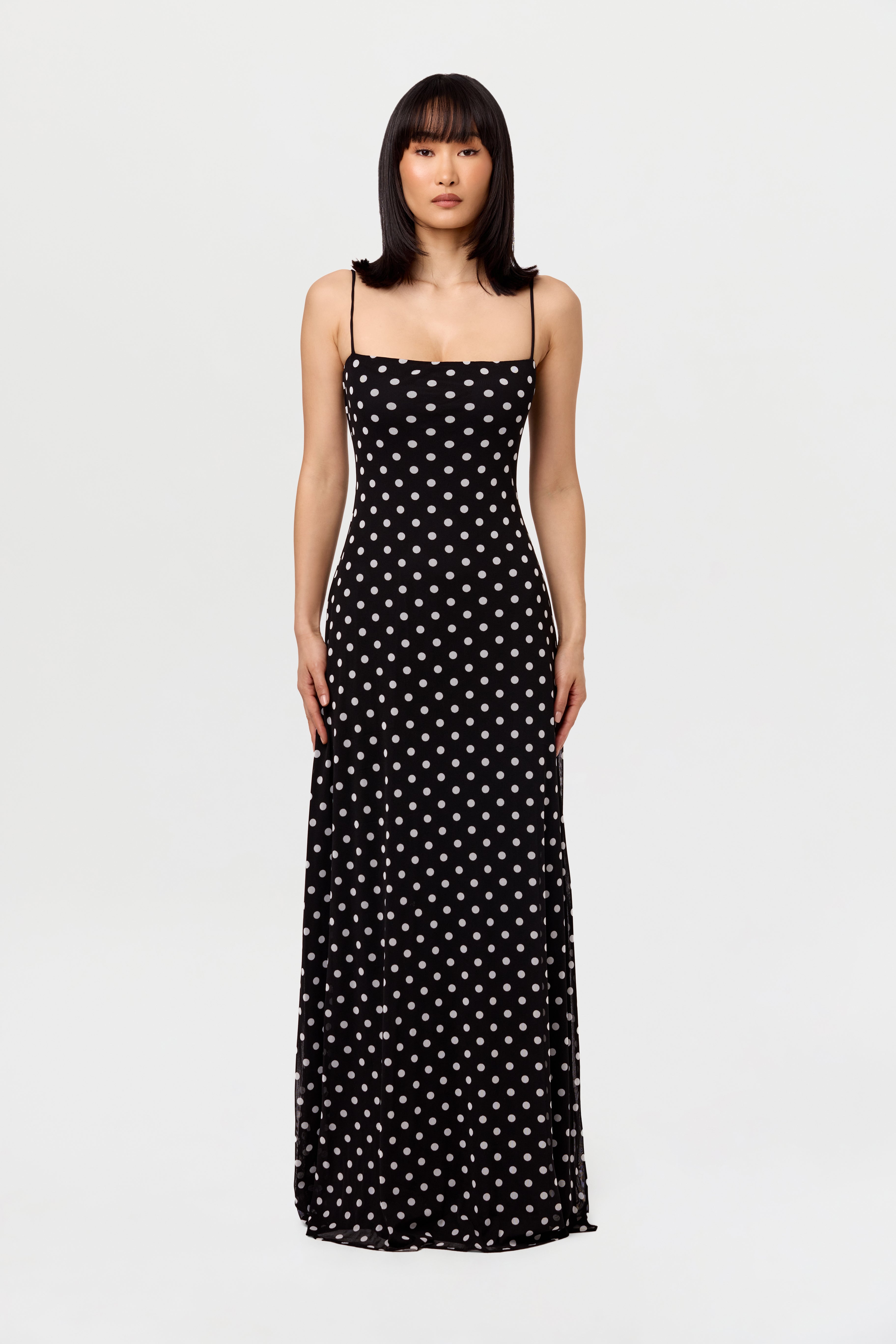 Polka Dot A-Line Maxi Dress