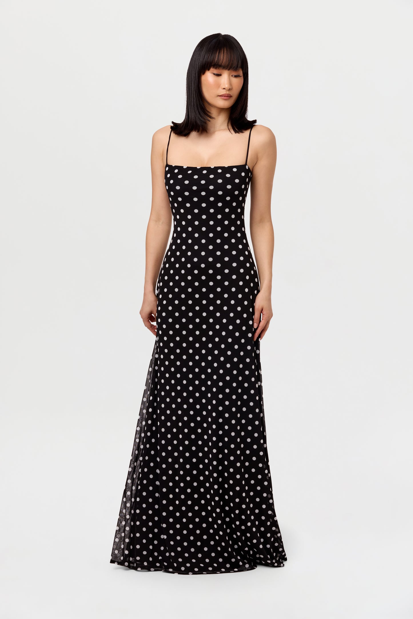 Polka Dot A-Line Maxi Dress