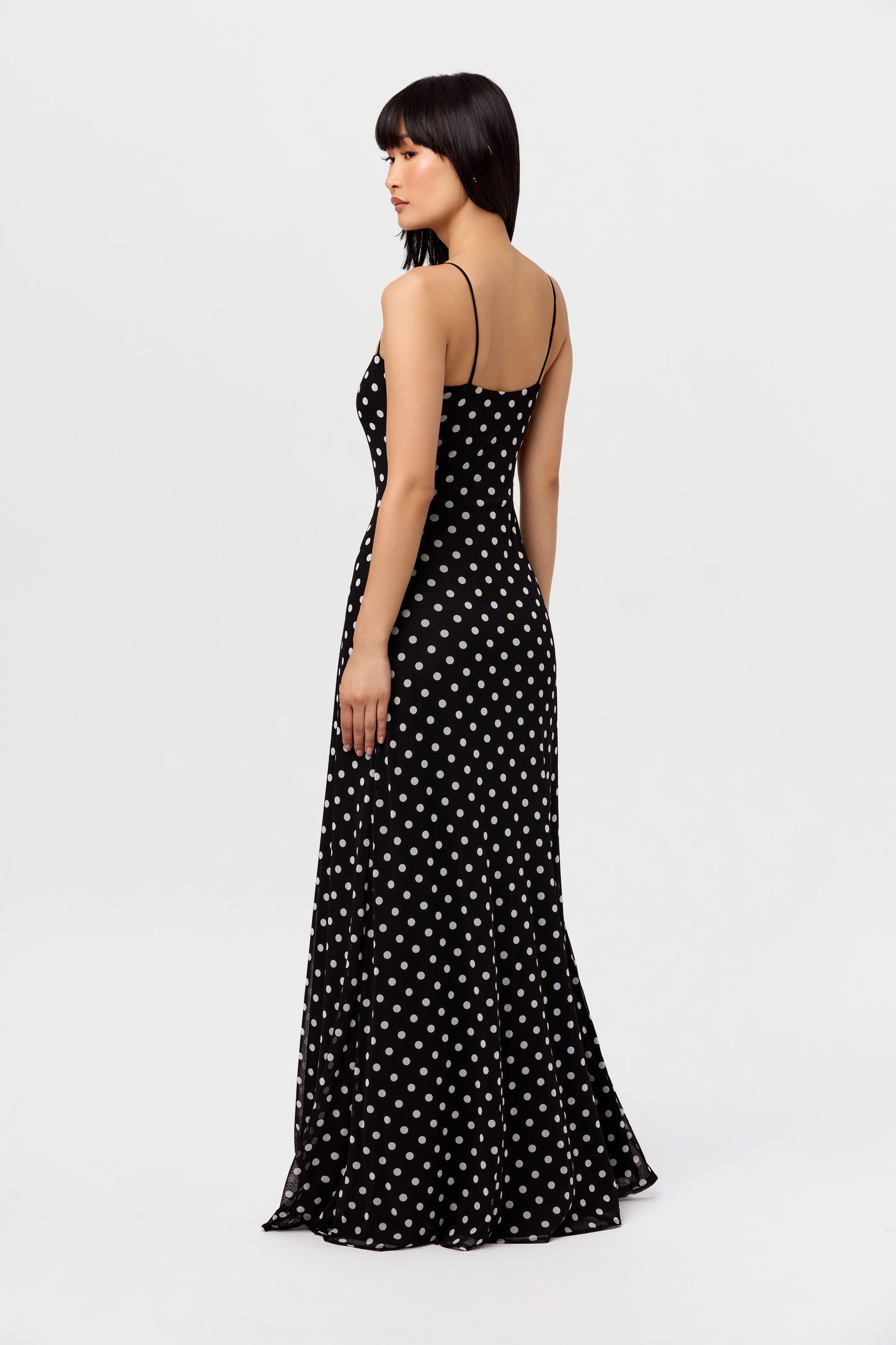 Polka Dot A-Line Maxi Dress