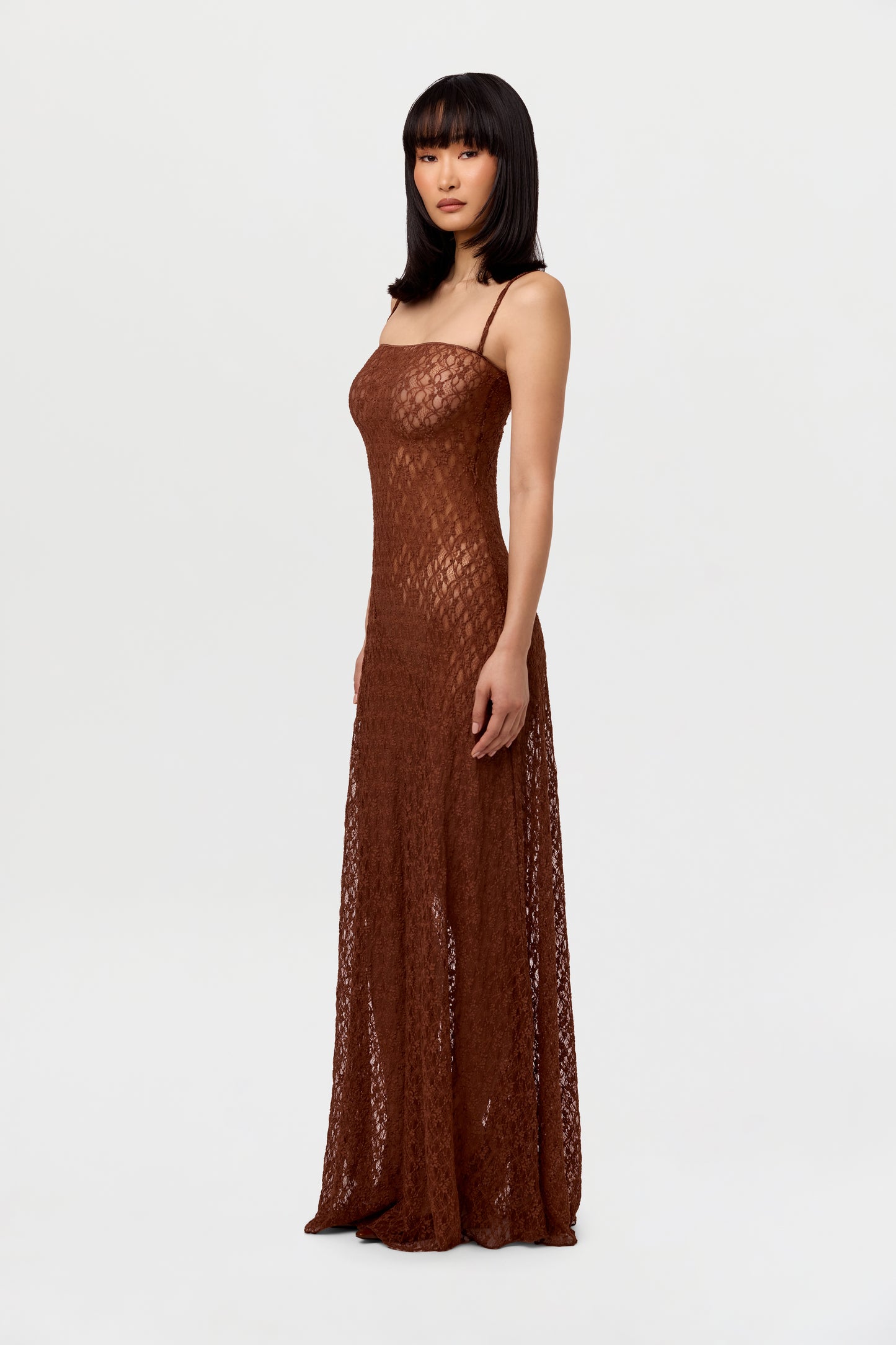 Stretch Lace Tank Maxi Dress