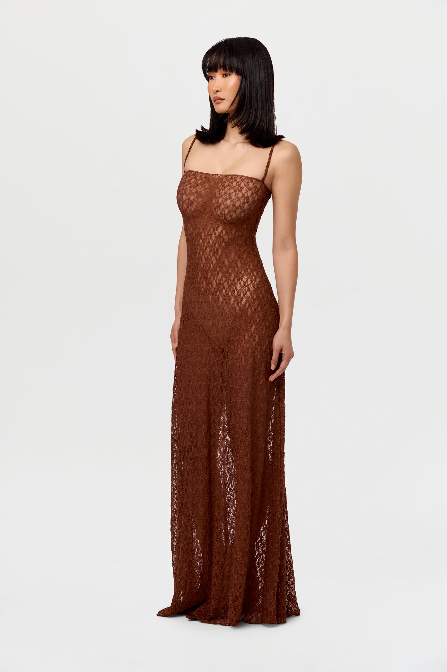 Stretch Lace Tank Maxi Dress