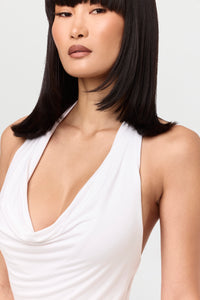 Smooth Halter Cowl Maxi Dress