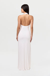 Smooth Halter Cowl Maxi Dress