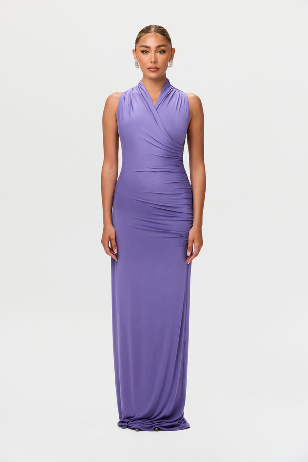Smooth Sleeveless Overlay Maxi Dress