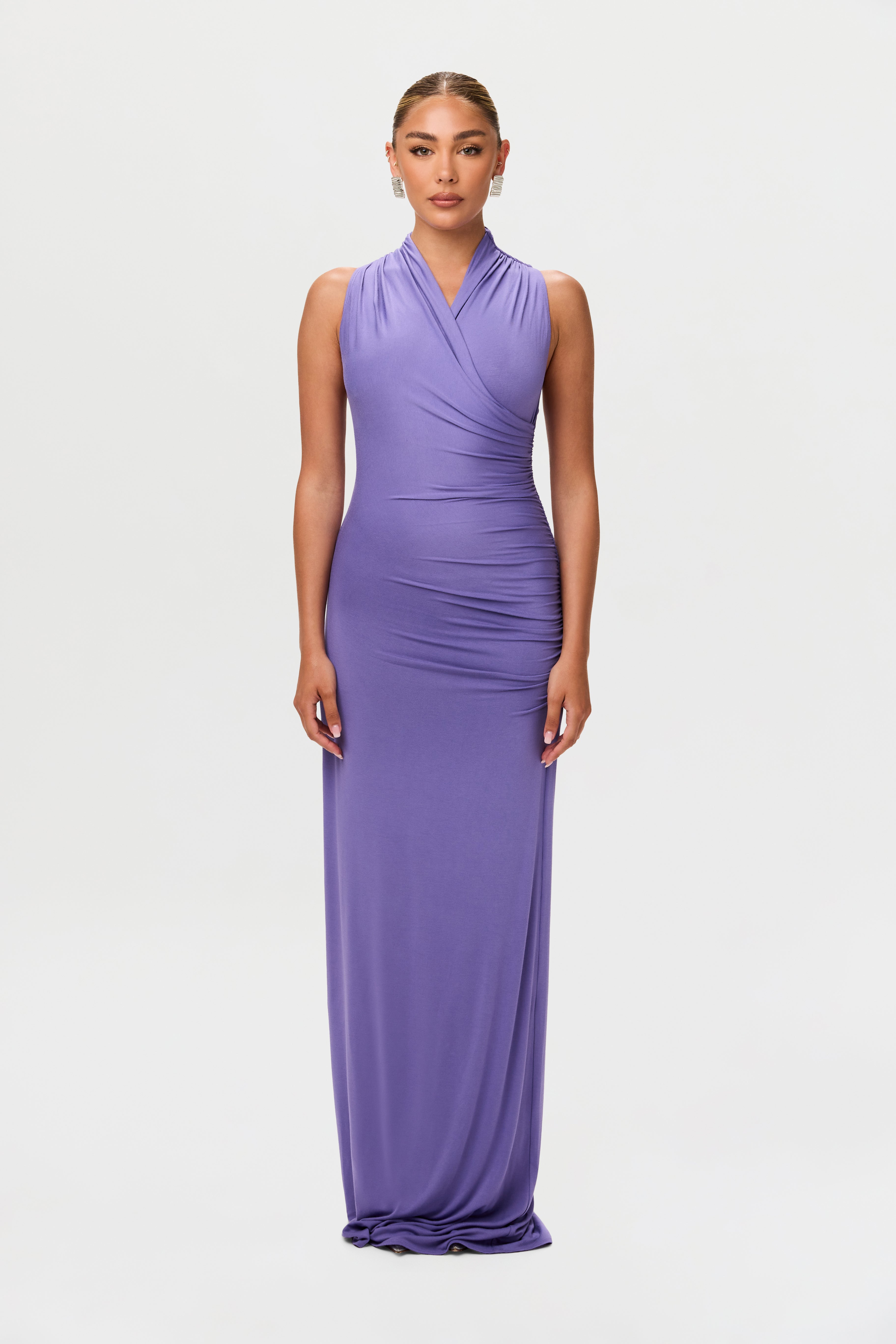Smooth Sleeveless Overlay Maxi Dress
