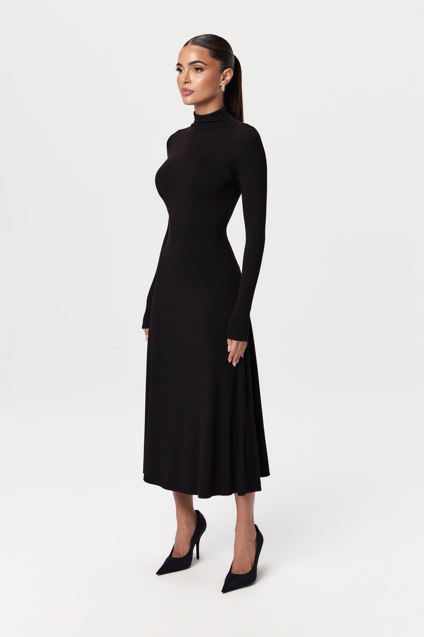 Smooth A-Line Midi Dress