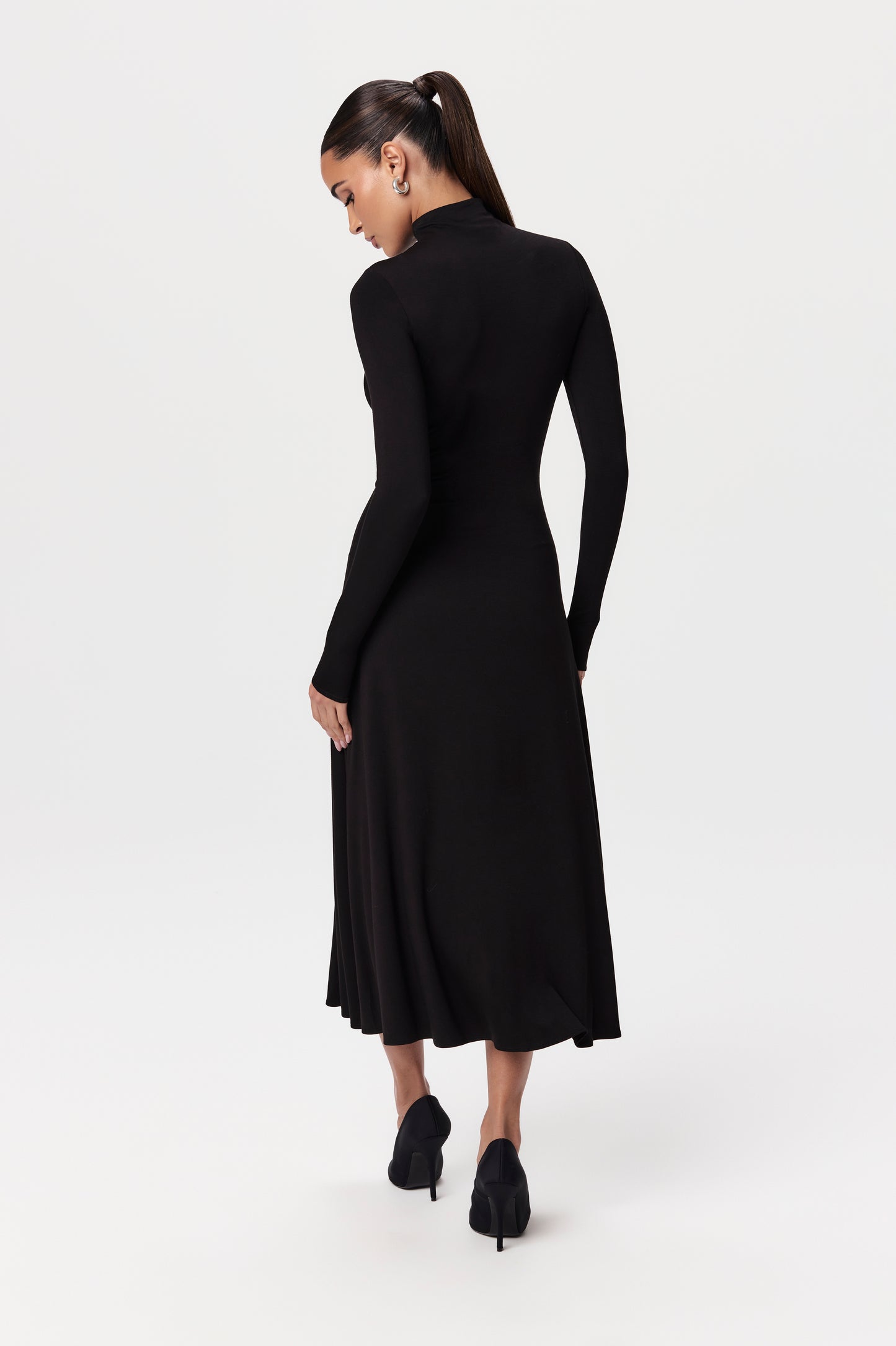 Smooth A-Line Midi Dress