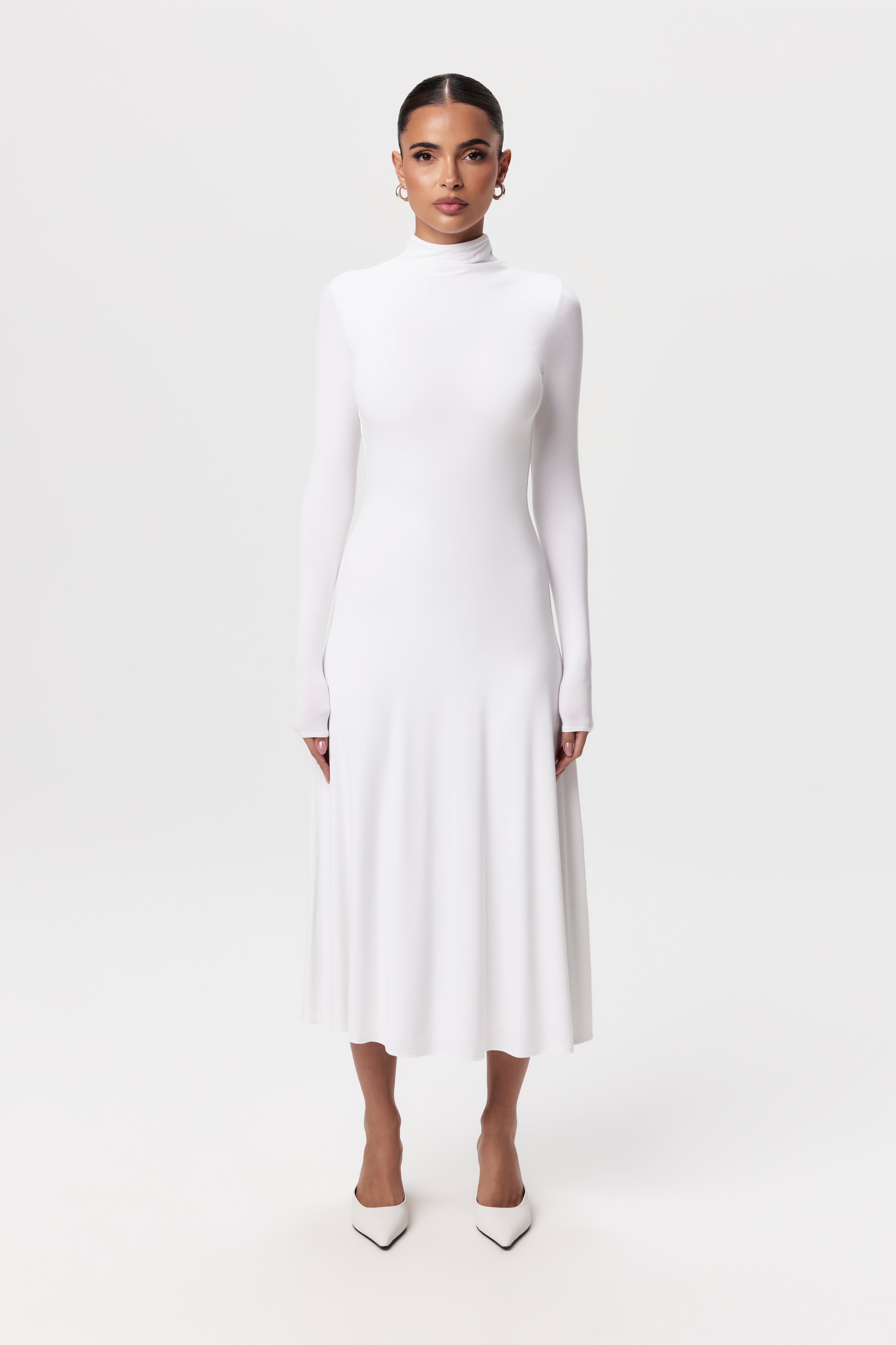 Smooth A-Line Midi Dress