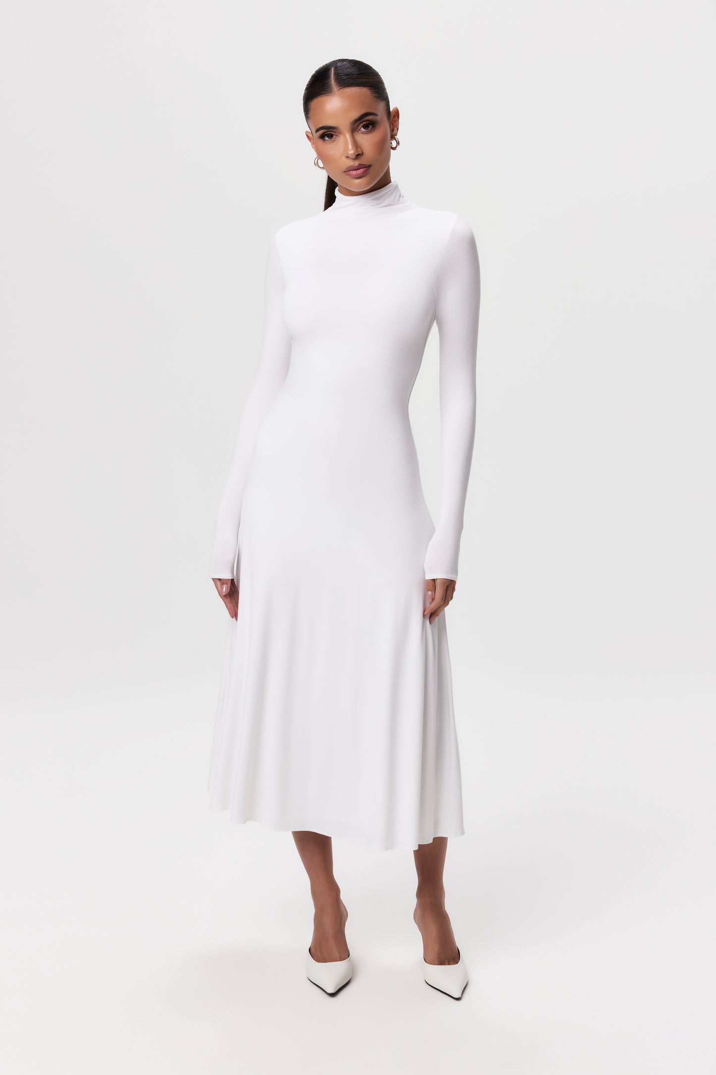 Smooth A-Line Midi Dress