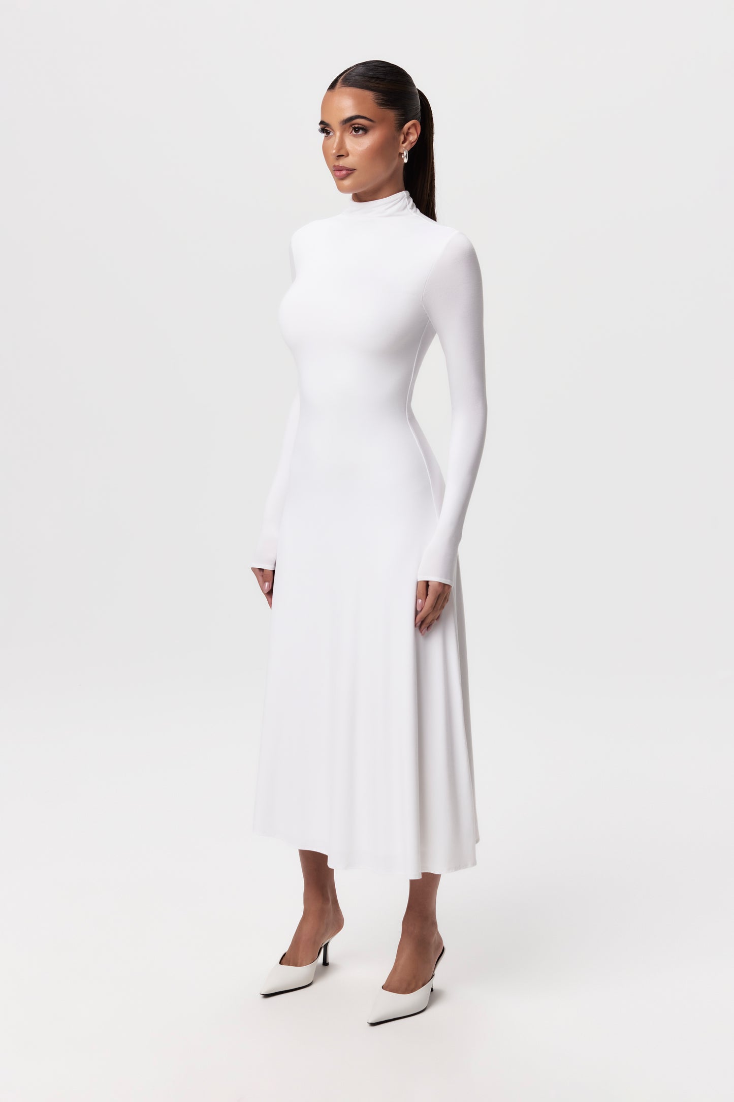 Smooth A-Line Midi Dress