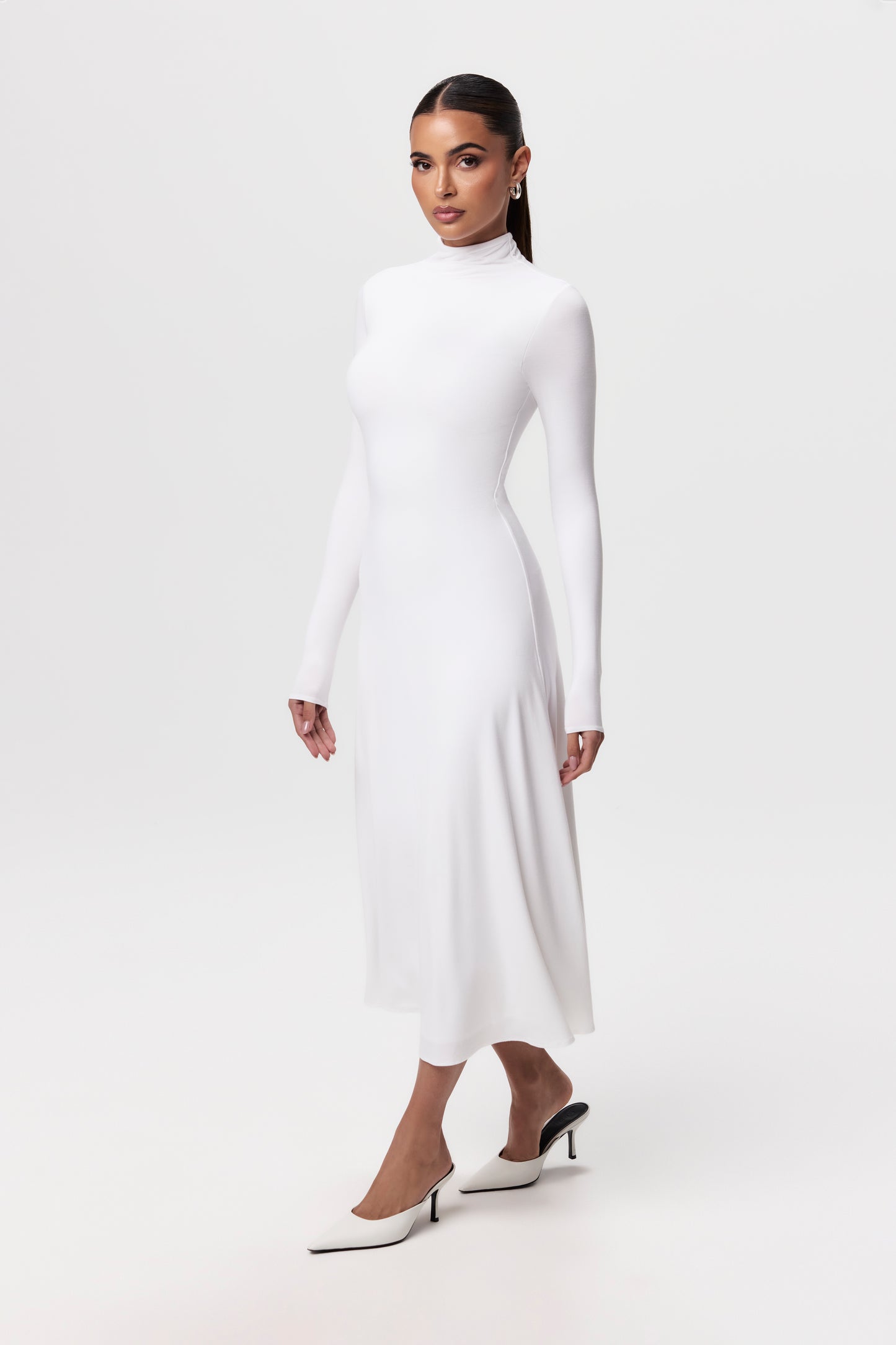 Smooth A-Line Midi Dress