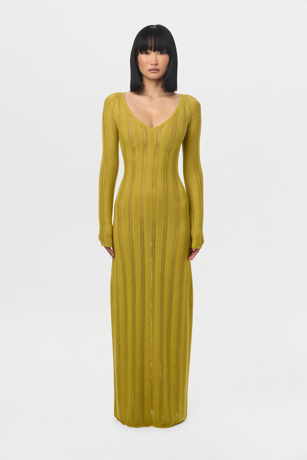 Knit V-Neck Maxi Dress