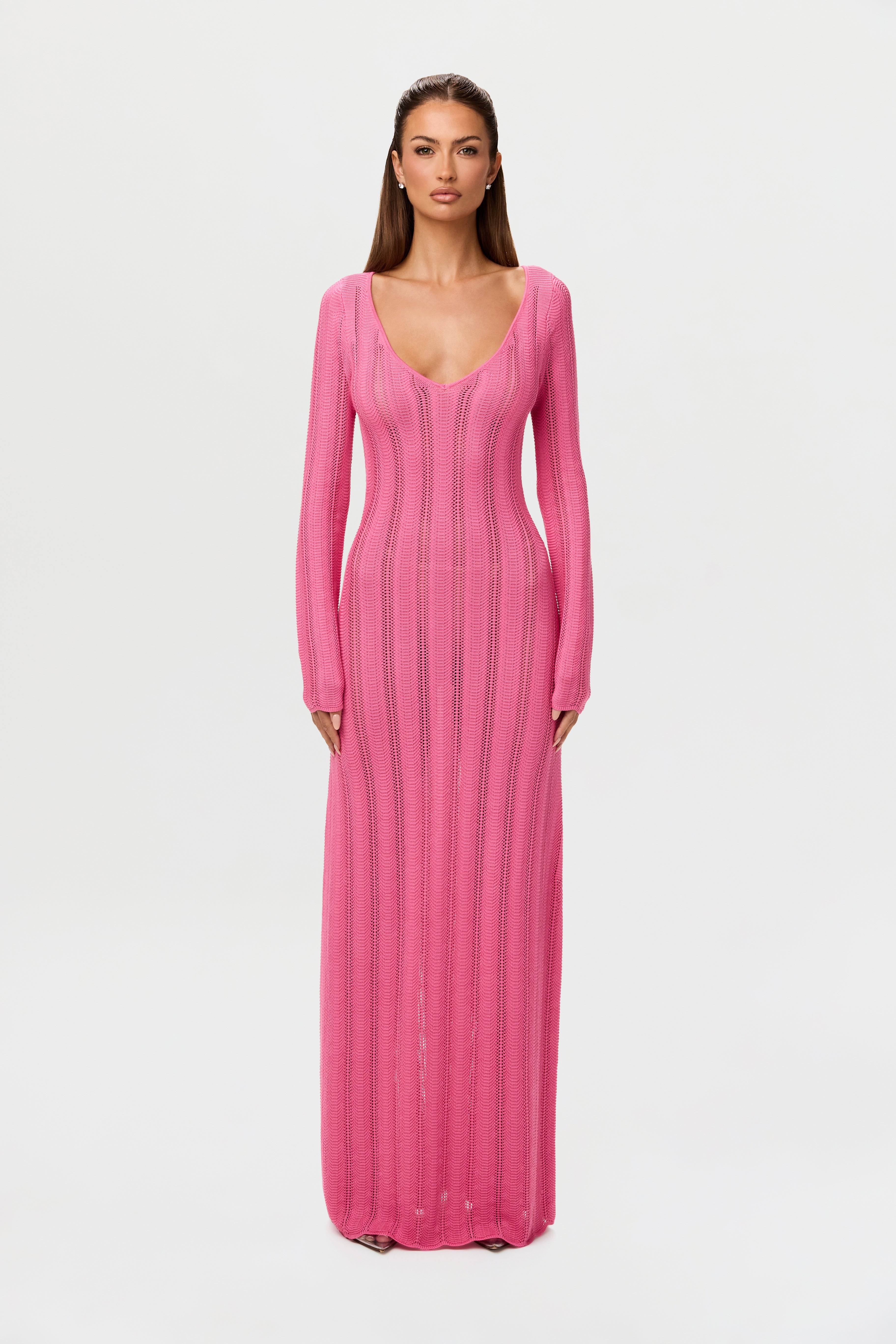 Knit V-Neck Maxi Dress