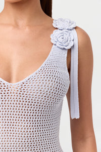 Crochet Floral Mini Dress