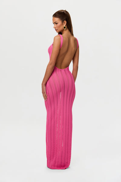 strapless open back dress Yalina Knit Maxi Dress